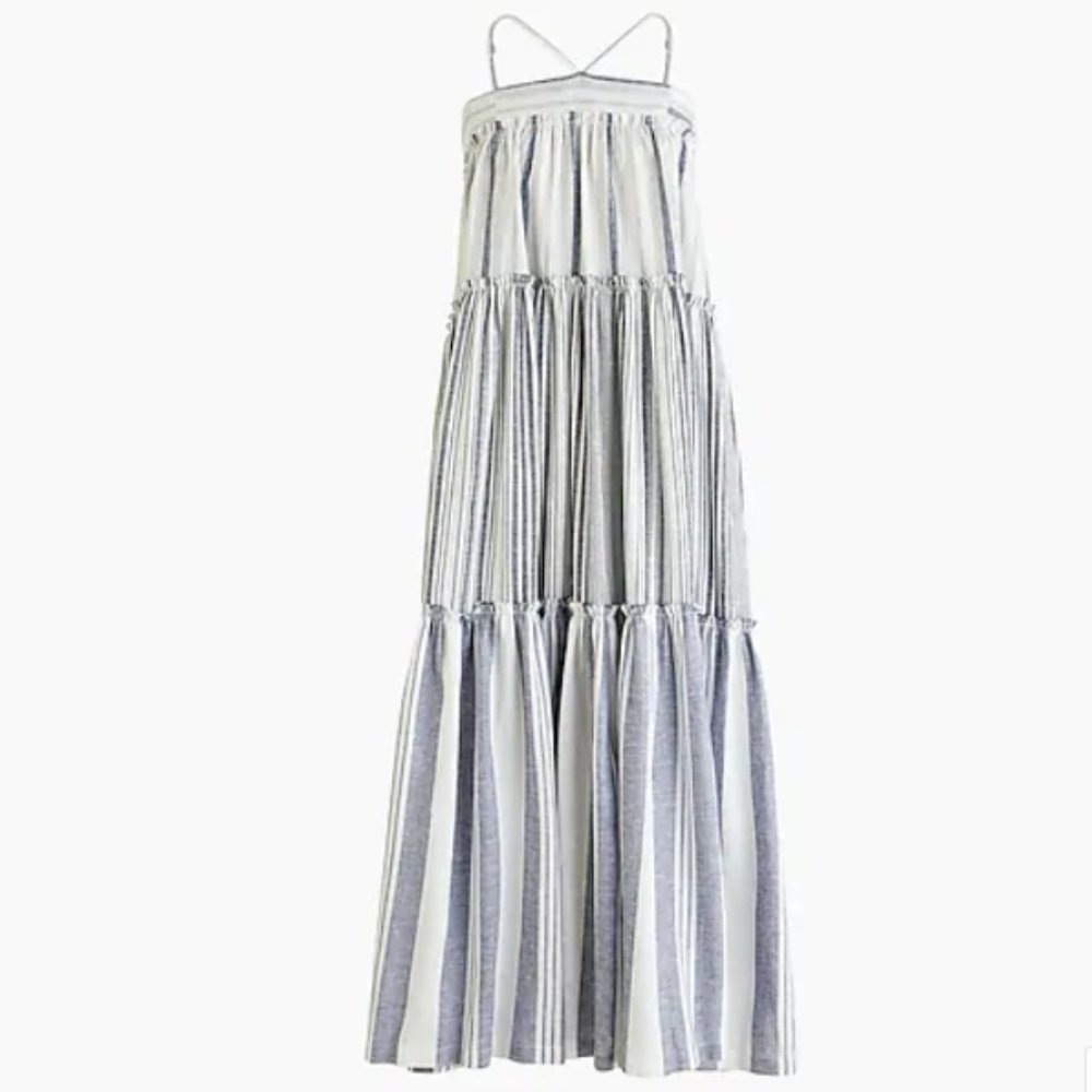 J.CREW - Chambray cover-up dress in stripe Item AO999, Size M